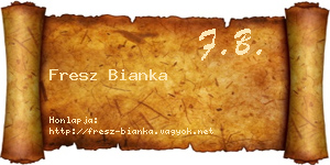 Fresz Bianka névjegykártya
